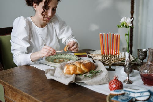 有关challah的, hanukkiah, 传统的免费素材图片