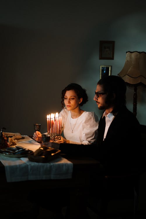 犹太情侣与烛台 · 免费素材图片