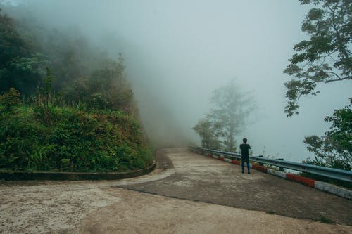 有关山路, 有雾, 站立的免费素材图片