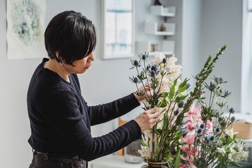 一个女人在插花 · 免费素材图片