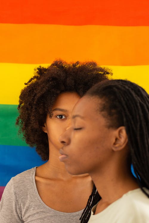 有关女同性恋, 彩虹旗, 特写的免费素材图片