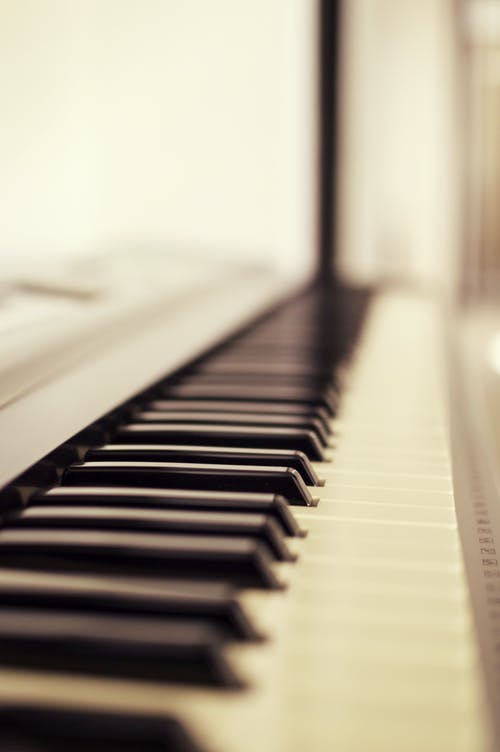 钢琴键的宏观照片 · 免费素材图片