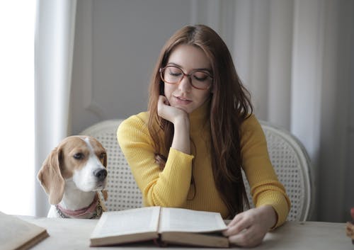 读一本书的黄色毛衣的女人 · 免费素材图片