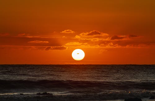 日落海滩 · 免费素材图片