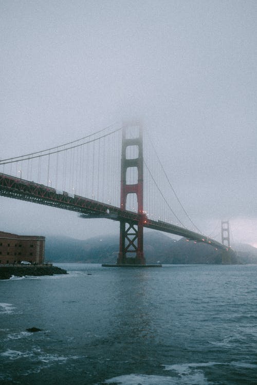有关加州的金門大橋, 吊橋, 垂直拍摄的免费素材图片