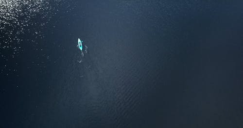 在一大片水里划皮划艇 · 免费素材视频