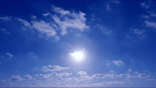 晴朗的天空中的阳光 · 免费素材视频