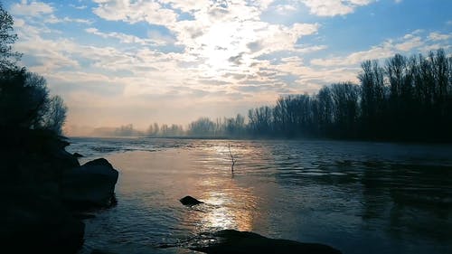 夕阳反射湖的镜头 · 免费素材视频