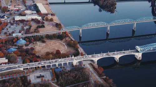 查塔努加田纳西州城市景观的无人机画面 · 免费素材视频