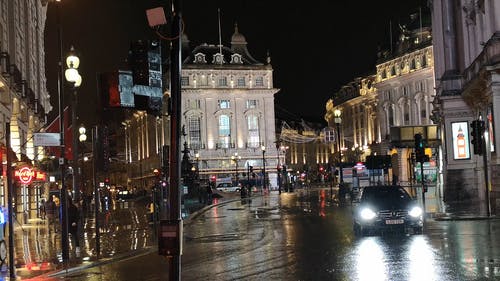 在雨夜的城市街道 · 免费素材视频