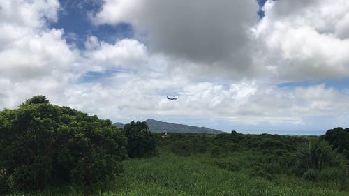 飞机在天空中的远射镜头 · 免费素材视频