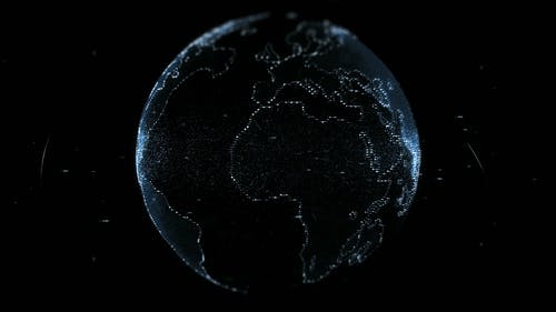 蓝光中地球质量的数字投影 · 免费素材视频