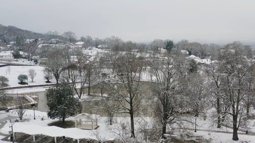 公园与雪的航拍 · 免费素材视频