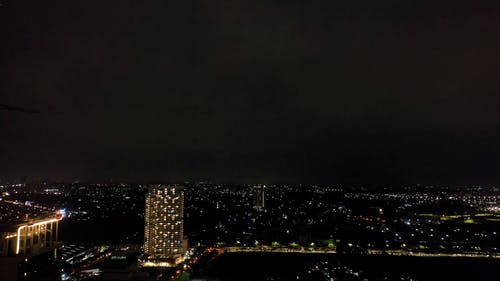 城市灯光的远景镜头 · 免费素材视频