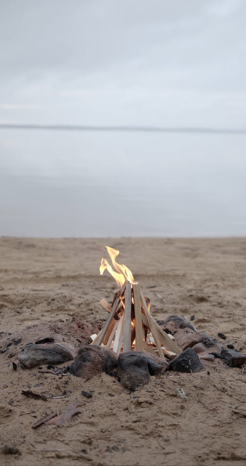 有关垂直视频, 海滩, 火的免费素材视频