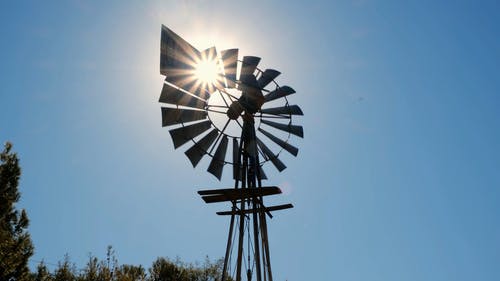 有关windpump, 乡村生活, 低角度视图的免费素材视频