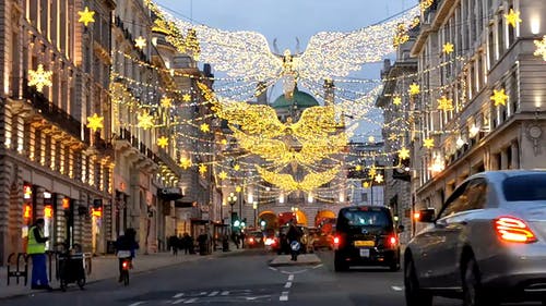 有关交通系统, 伦敦市中心, 圣诞气氛的免费素材视频
