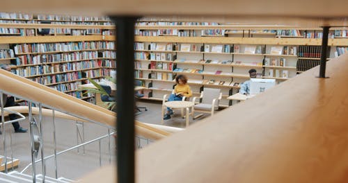 在图书馆里学习的人 · 免费素材视频