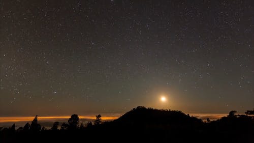 有关剪影, 夜空, 山的免费素材视频