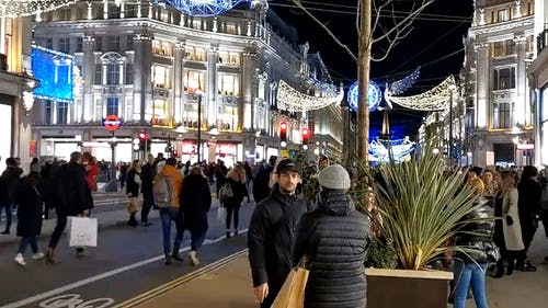 有关人, 伦敦市中心, 圣诞气氛的免费素材视频