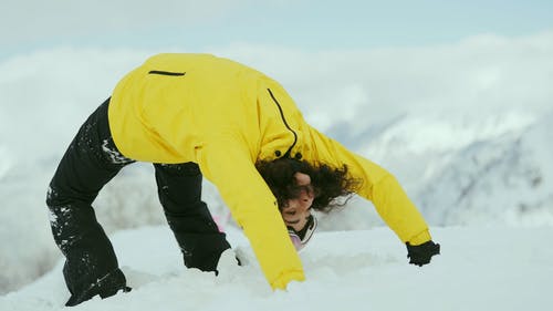 有关下雪的, 享受, 伸展的免费素材视频