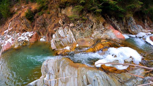 有关天性, 岩石, 水流动的免费素材视频