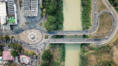 有关俯视图, 公路网, 城市的免费素材视频